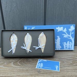 Wedgwood Set of Three Jasmine Droplets Christmas Tree Ornaments